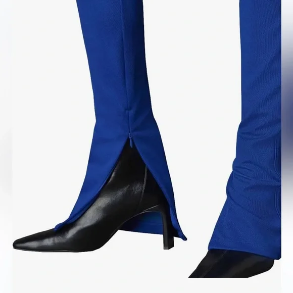 Adidas Blue Version Tights Pants Split Hem Cobalt Blue - Picture 4 of 8